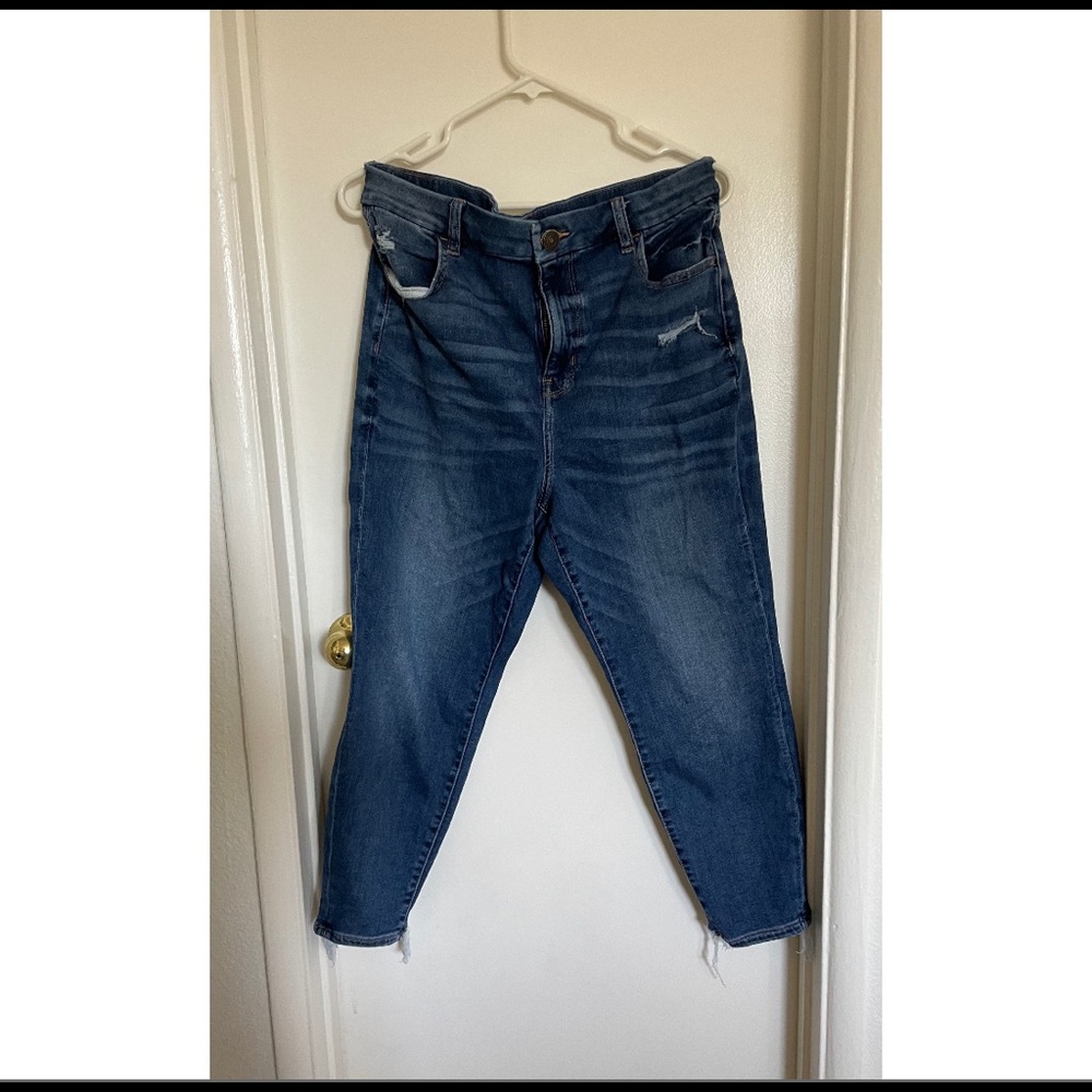 American Eagle skinny jeans with distressed hem
